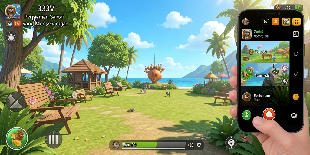 Tampilan gameplay 333V yang colorful dan menarik.