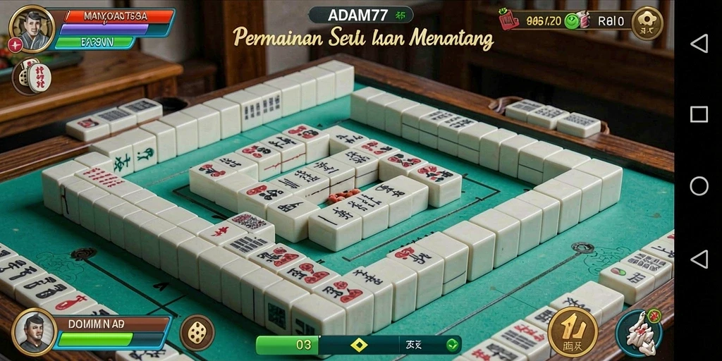 Gameplay ADAM77 menampilkan strategi dan kecerdasan dalam bermain Mahjong.