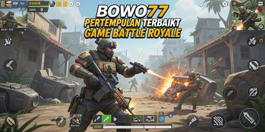 Gameplay seru BOWO77 yang menunjukkan pertempuran antar pemain.