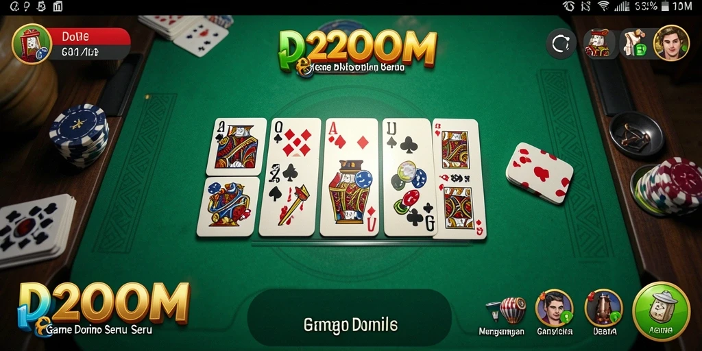Screenshot gameplay D200M menunjukkan keseruan bermain Domino.