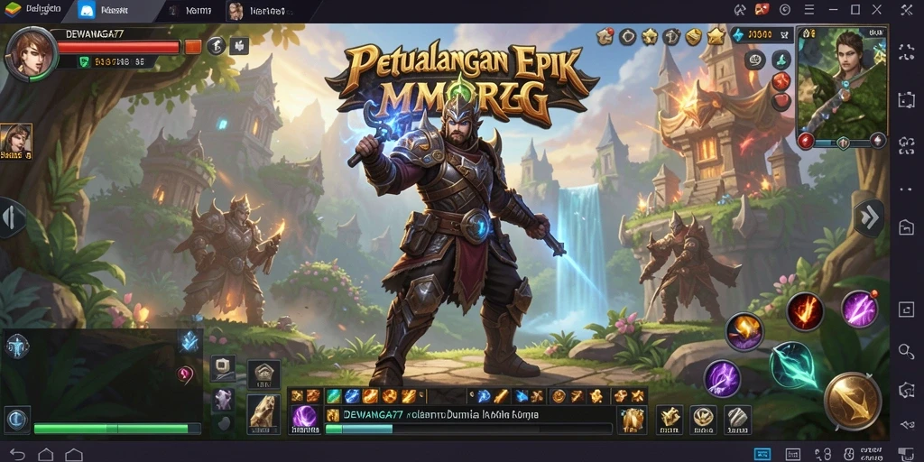 Screenshot gameplay DEWANAGA77 yang menampilkan dunia petualangan MMORPG.