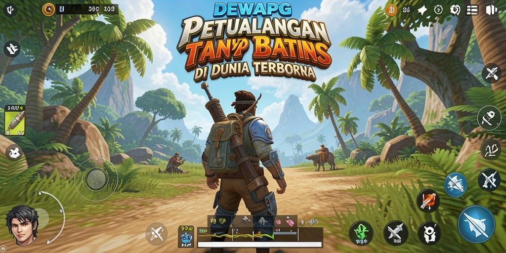 Tampilan gameplay DEWAPG yang menampilkan petualangan di dunia terbuka.