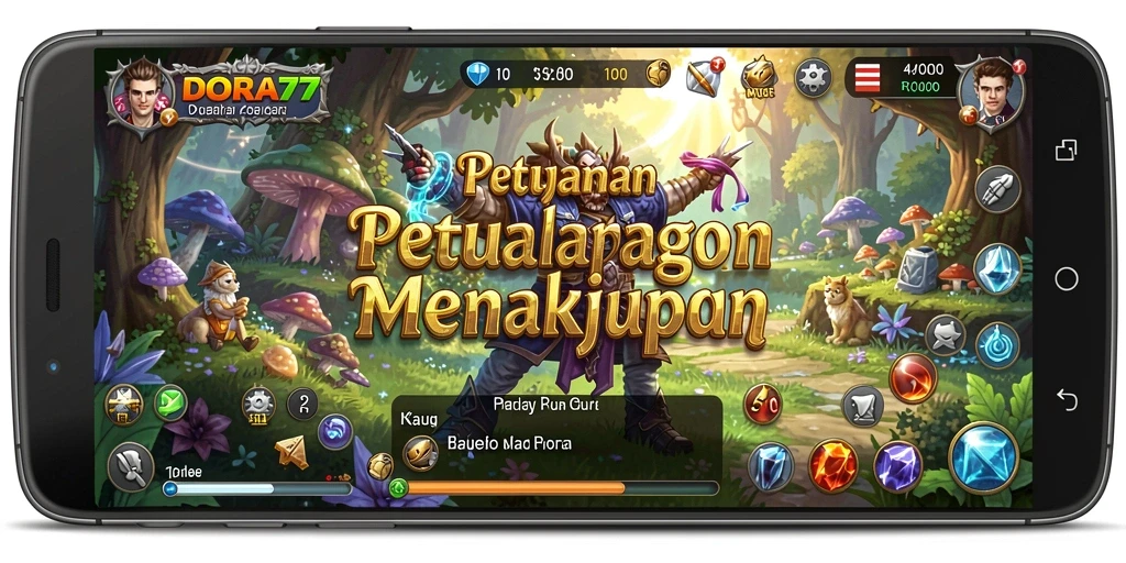 Screenshot dari gameplay seru dan penuh aksi dalam DORA77.