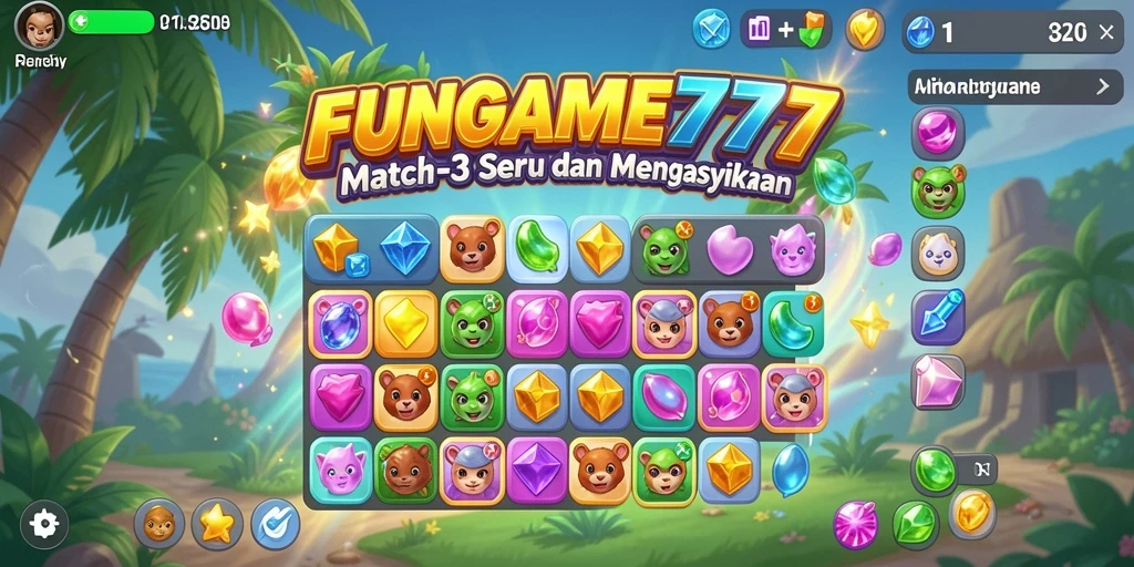 Screenshot FUNGAME777 menampilkan gameplay yang seru dan berwarna.