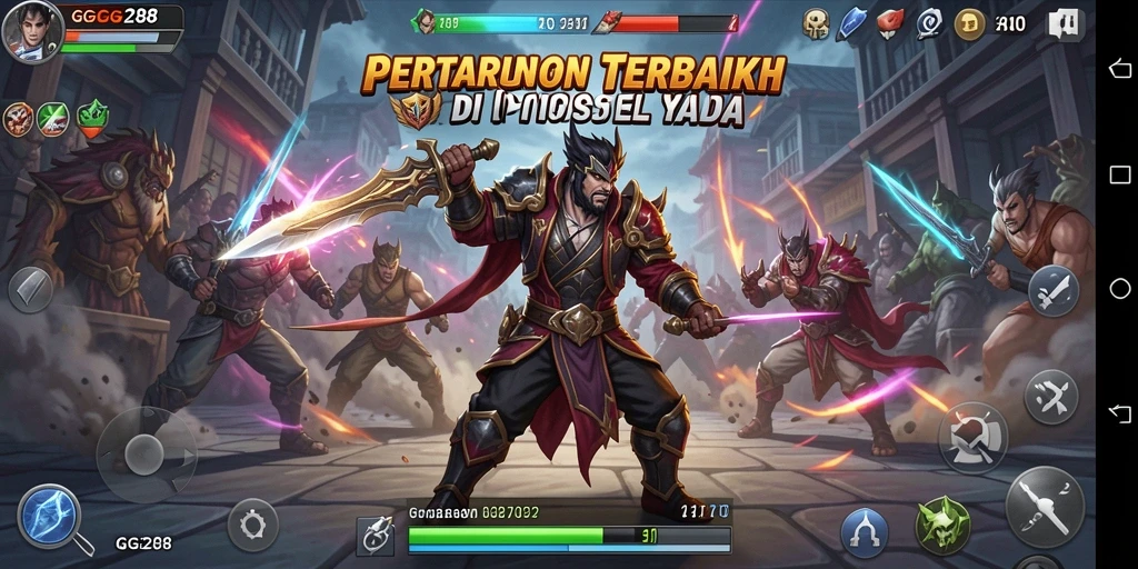 Screenshot gameplay GG288 menampilkan aksi pertarungan yang mendebarkan.