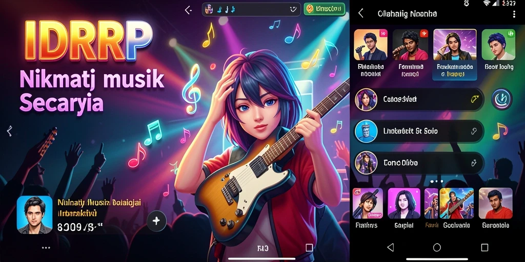 Gambaran gameplay interaktif IDRRP yang penuh dengan musik.