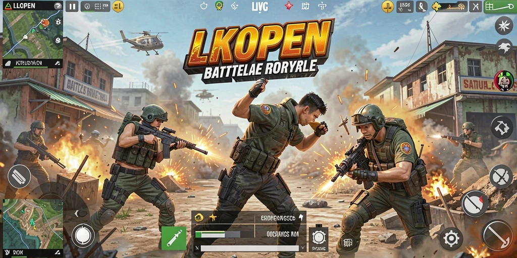 Gameplay seru LKOPEN dalam pertempuran Battle Royale yang mendebarkan.