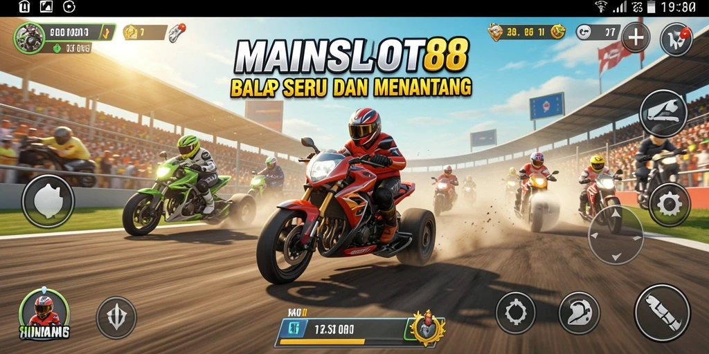 Screenshot dari gameplay balap yang menegangkan di MAINSLOT88.