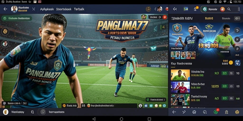 Tampilan menarik aplikasi PANGLIMA77 untuk taruhan olahraga.