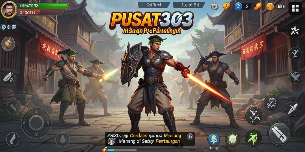 Screenshot gameplay PUSAT303 menampilkan pertempuran strategis yang mendebarkan.