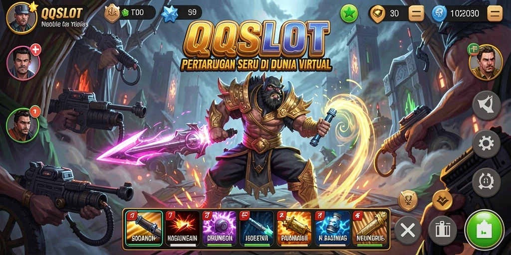 Tampilan seru dari pertarungan di QQSLOT dengan efek grafis yang memukau.