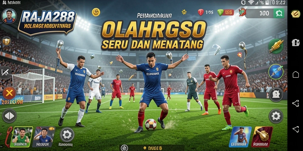 Screenshot gameplay RAJA288 menampilkan aksi seru di lapangan.