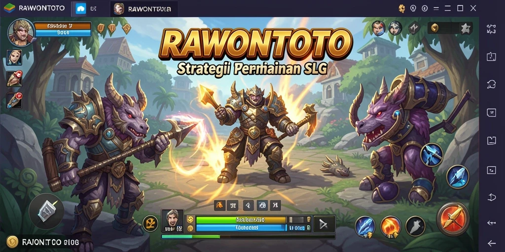 Tampilan menarik dari gameplay RAWONTOTO yang penuh strategi SLG.