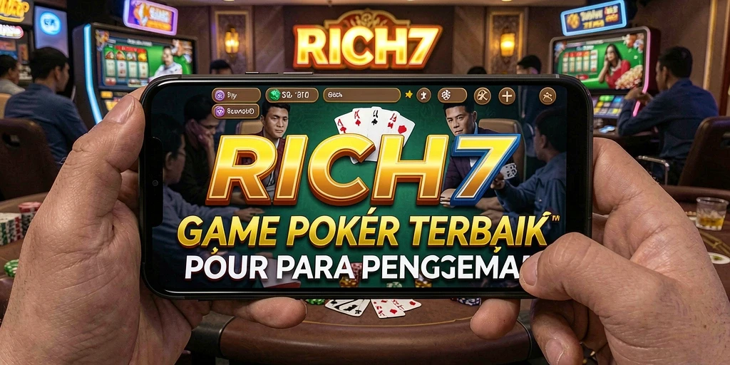 Screenshot gameplay RICH7 menampilkan aksi poker yang mendebarkan.