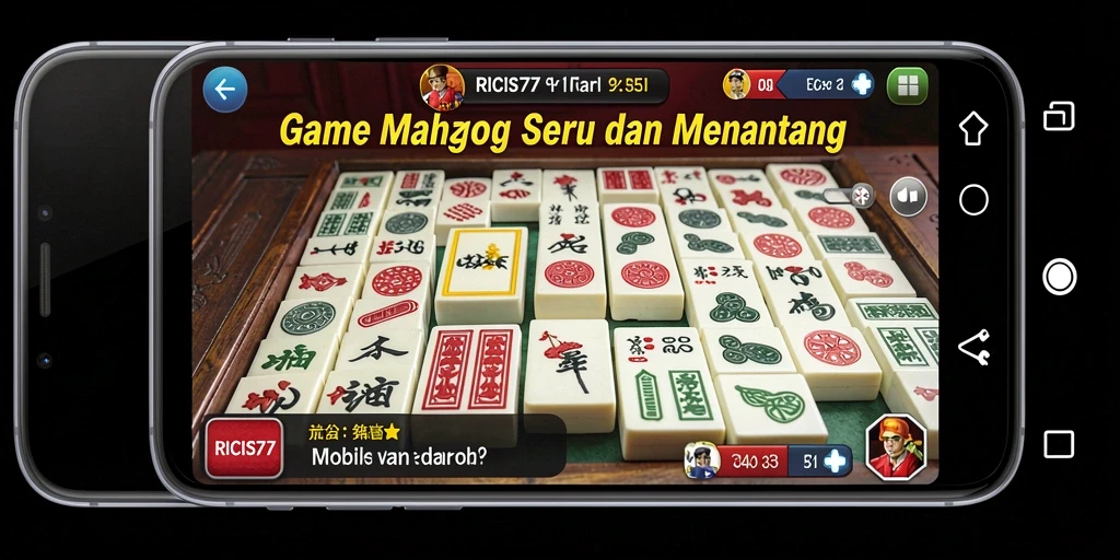 Screenshot gameplay RICIS77 menampilkan keseruan permainan Mahjong.