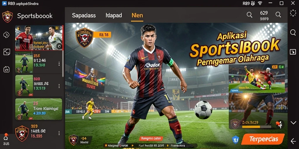 Tampilan gameplay RR89 dengan berbagai pilihan taruhan olahraga.