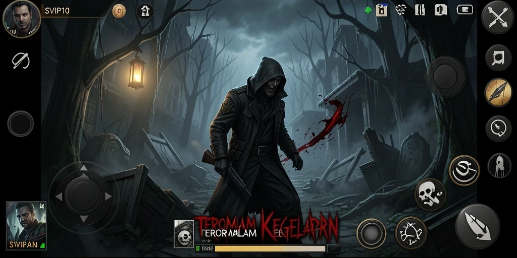 Tampilan menyeramkan dari gameplay SVIP10 menguji keberanian pemain.
