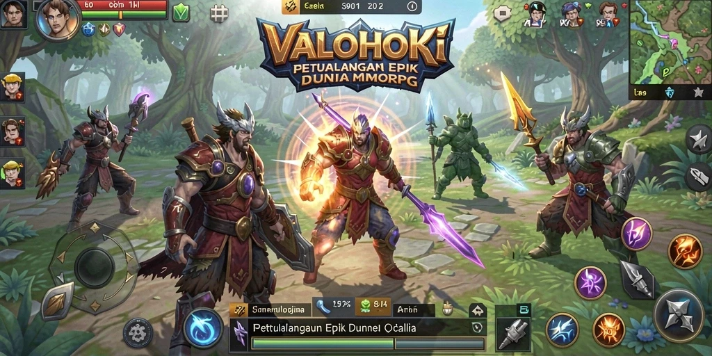 Tampilan gameplay VALOHOKI dengan aksi seru di dunia MMORPG.