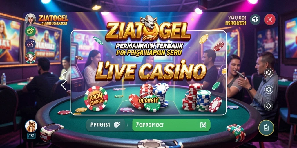 Tampilan gameplay Live Casino yang imersif dan menegangkan di ZIATOGEL.