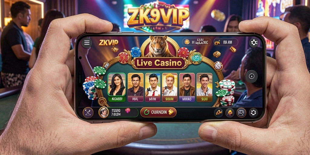 Tampilan gameplay ZK9VIP yang menegangkan di Live Casino.
